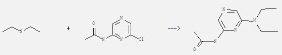 N-(6-Chloro-2-pyrazinyl)acetamide can react with diethylamine to get N-(6-diethylamino-pyrazin-2-yl)-acetamide